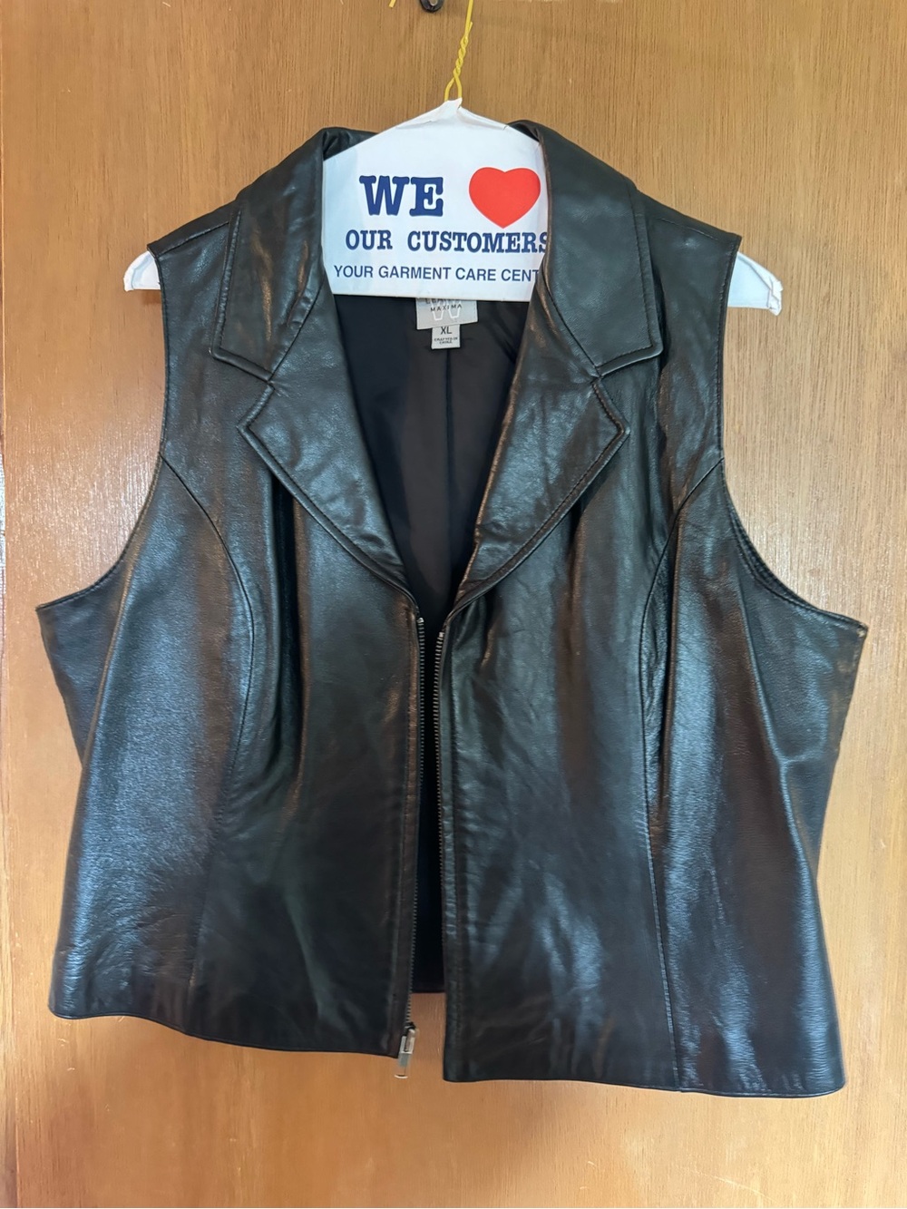 Wilsons Leather Black Leather Zip Vest - Women's